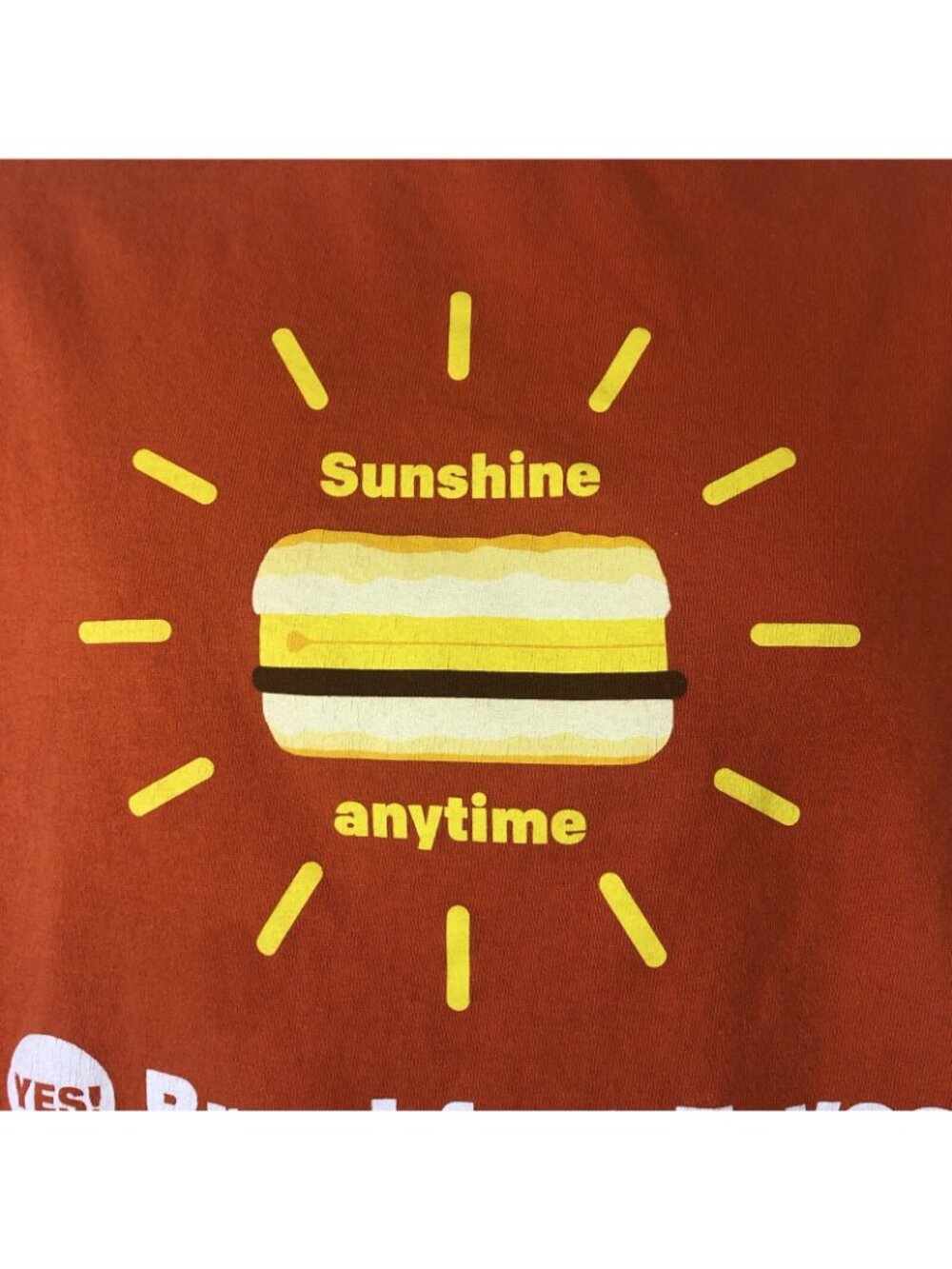 McDonalds Orange Employee Breakfast Anytime Delta TShirt DISCONTINUED Workwear - Picture 2 of 5